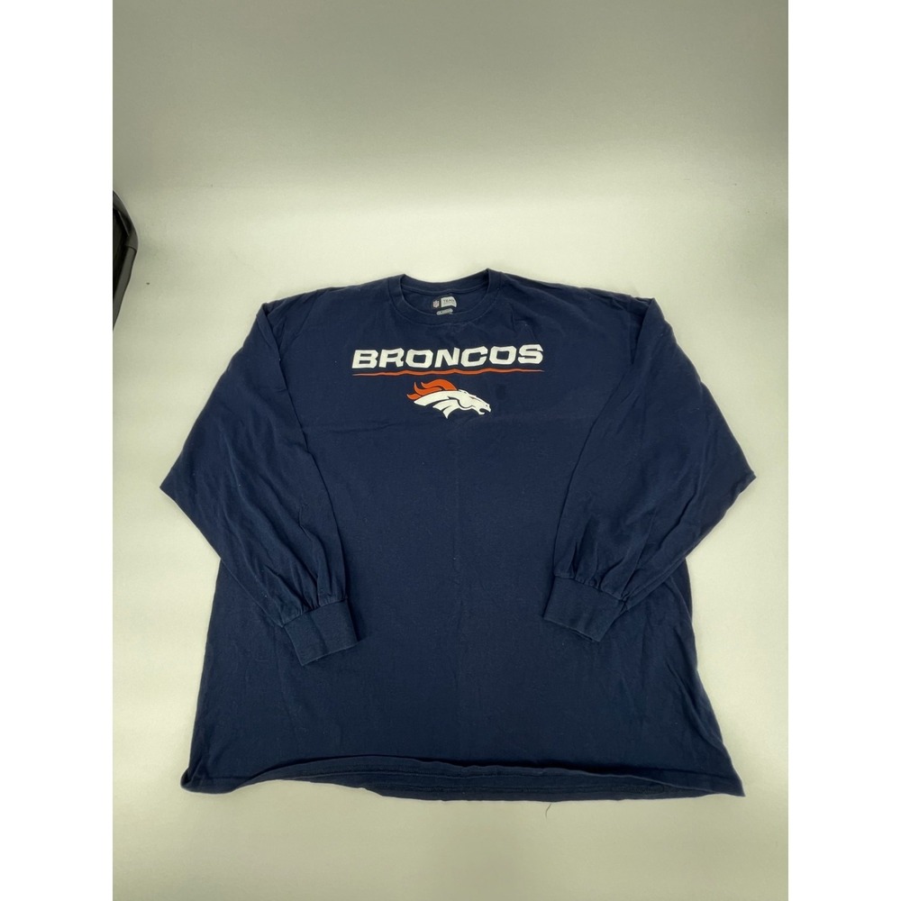 Denver Broncos Shirt Mens 2XL Blue NFL Team Apparel Football Cotton Crew Neck